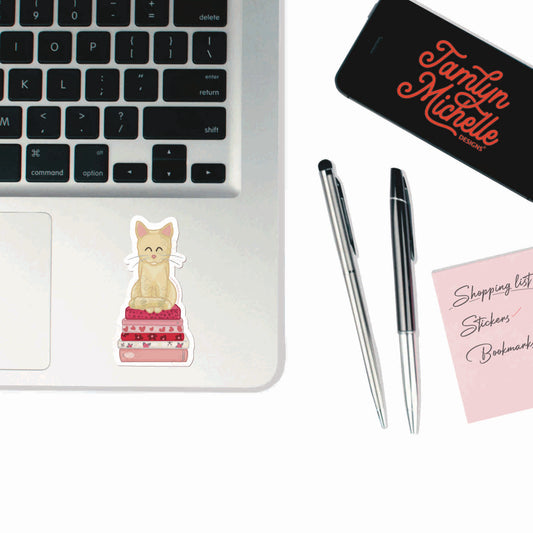 Book stack Cat | Sticker