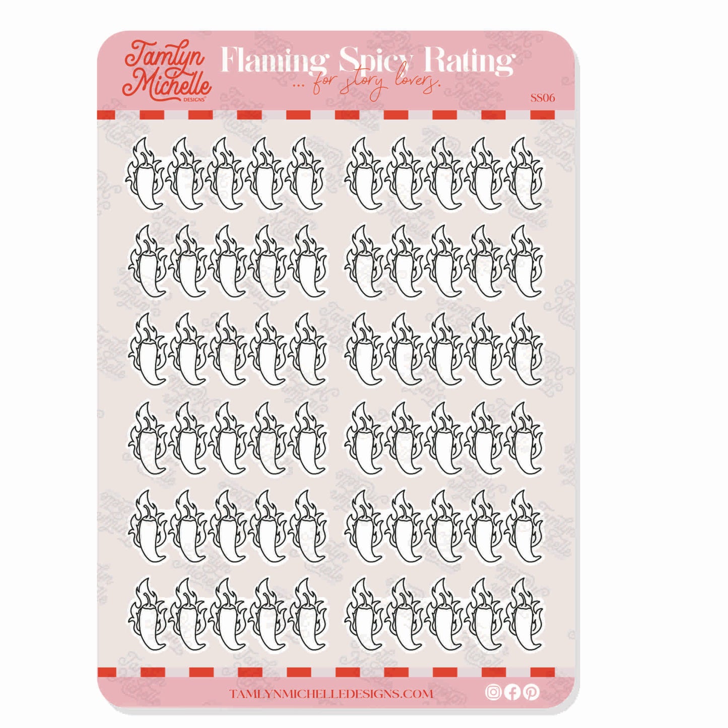 Flaming Chili Peppers Spice Rating | Sticker Sheet