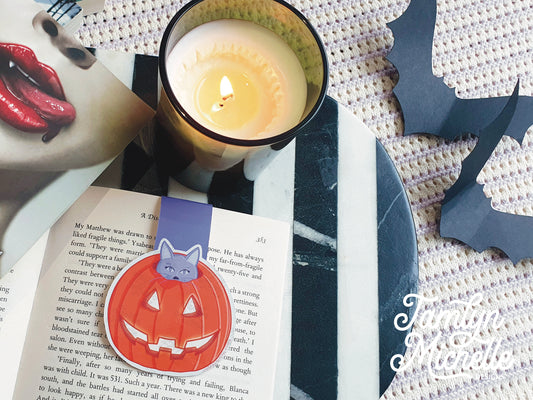 Cat-'O-Lantern Magnetic Bookmark