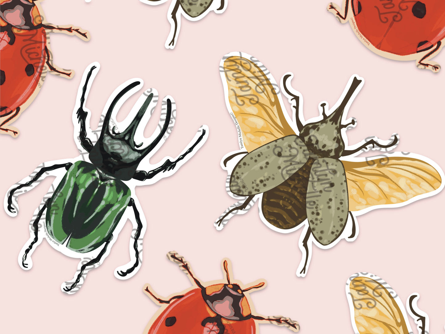 Flying Beetle Study (entomology) - Vinyl Sticker