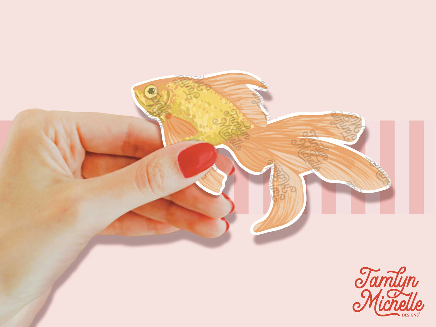 Goldfish Study (Carassius auratus) - Vinyl Sticker