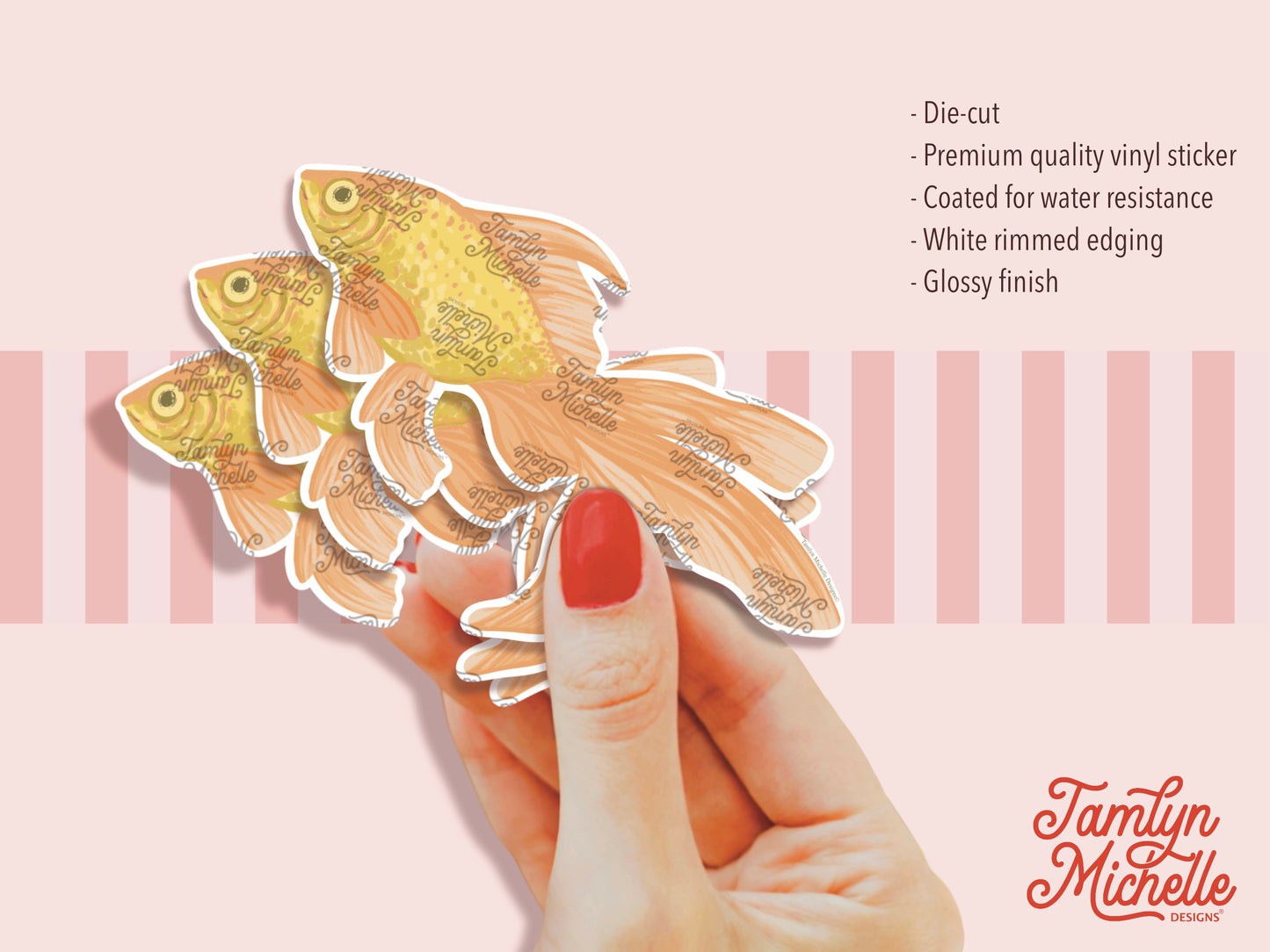 Goldfish Study (Carassius auratus) - Vinyl Sticker