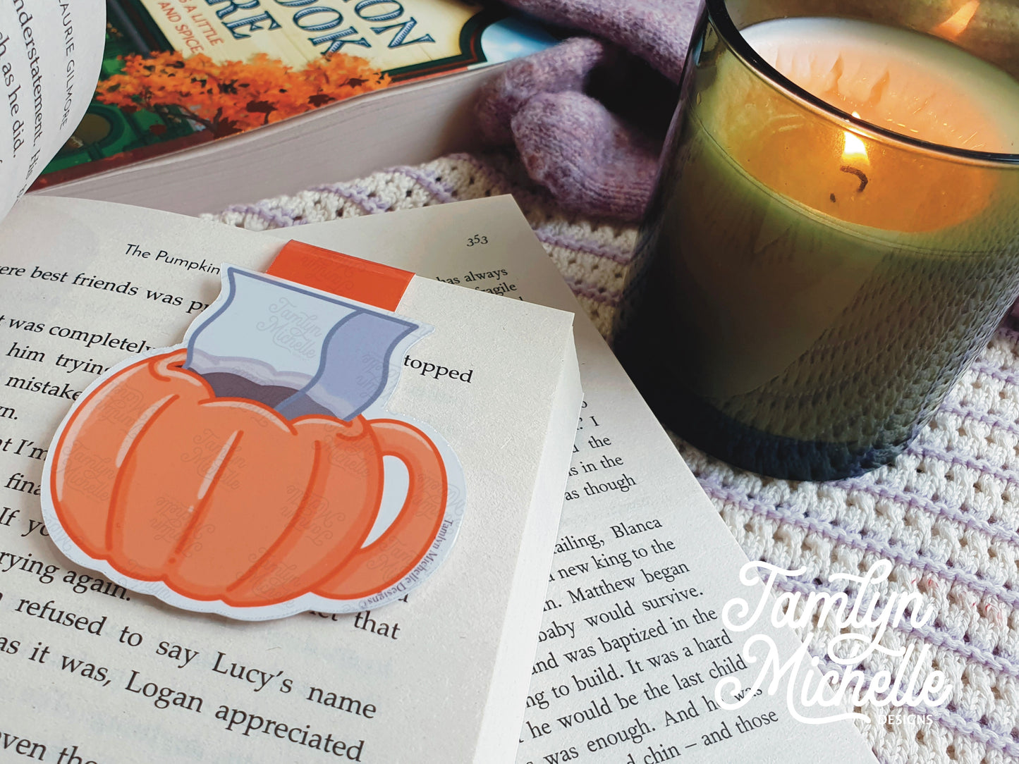 Pumpkin Mug Magnetic Bookmark