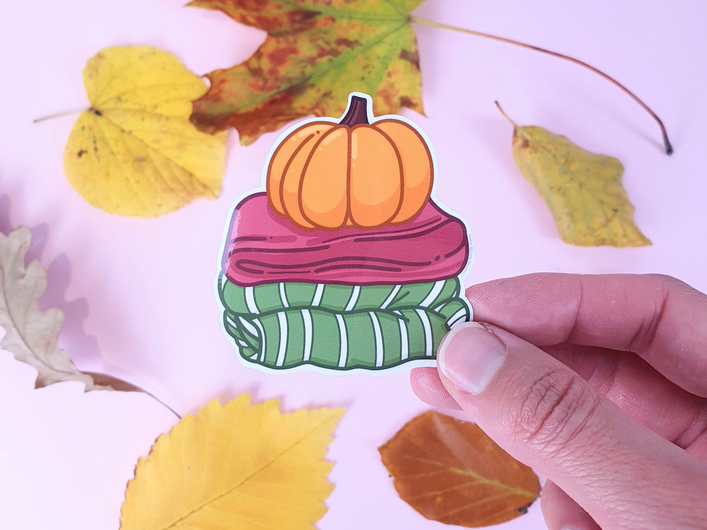 Pumpkin Blanket Stack - Vinyl Sticker