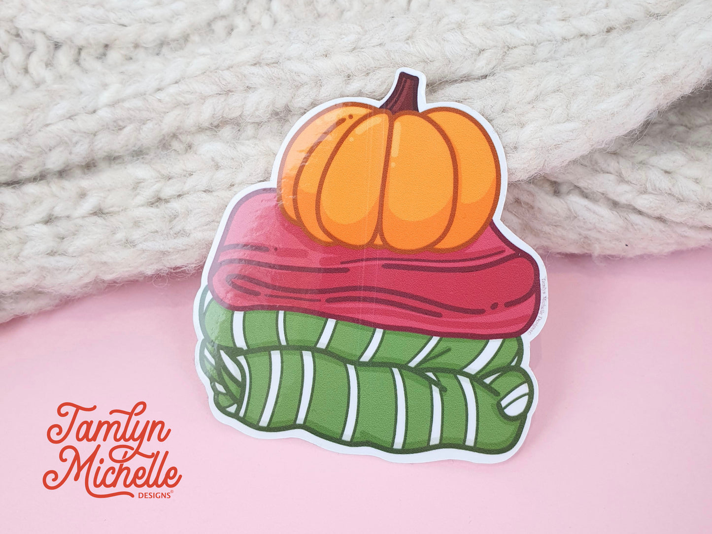 Pumpkin Blanket Stack - Vinyl Sticker