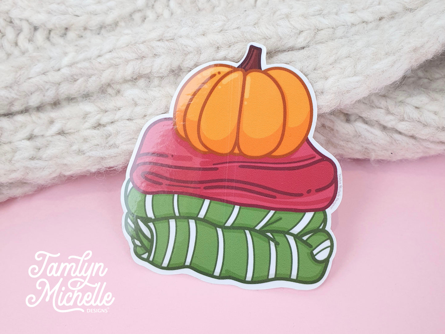 Pumpkin Blanket Stack - Vinyl Sticker