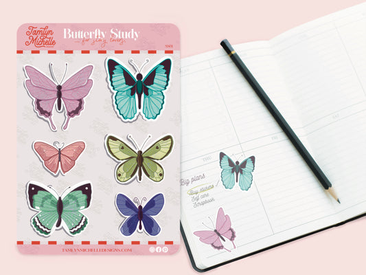 Butterfly Study (lepidopterology) - Sticker Sheet